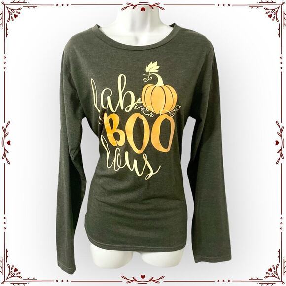 Deja Vu Kreations Tops - Women's XL Halloween Fab-BOO-lous Long Sleeve T-Shirt